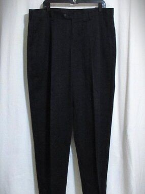 Men's SAVANNE LIMITED EDITION Black 100% Cotton Dress Pants 38 X 32 ORIG $98